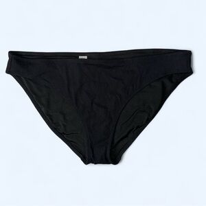 Aerie Ribbed Bikini Bottom in Black Size Large NWT